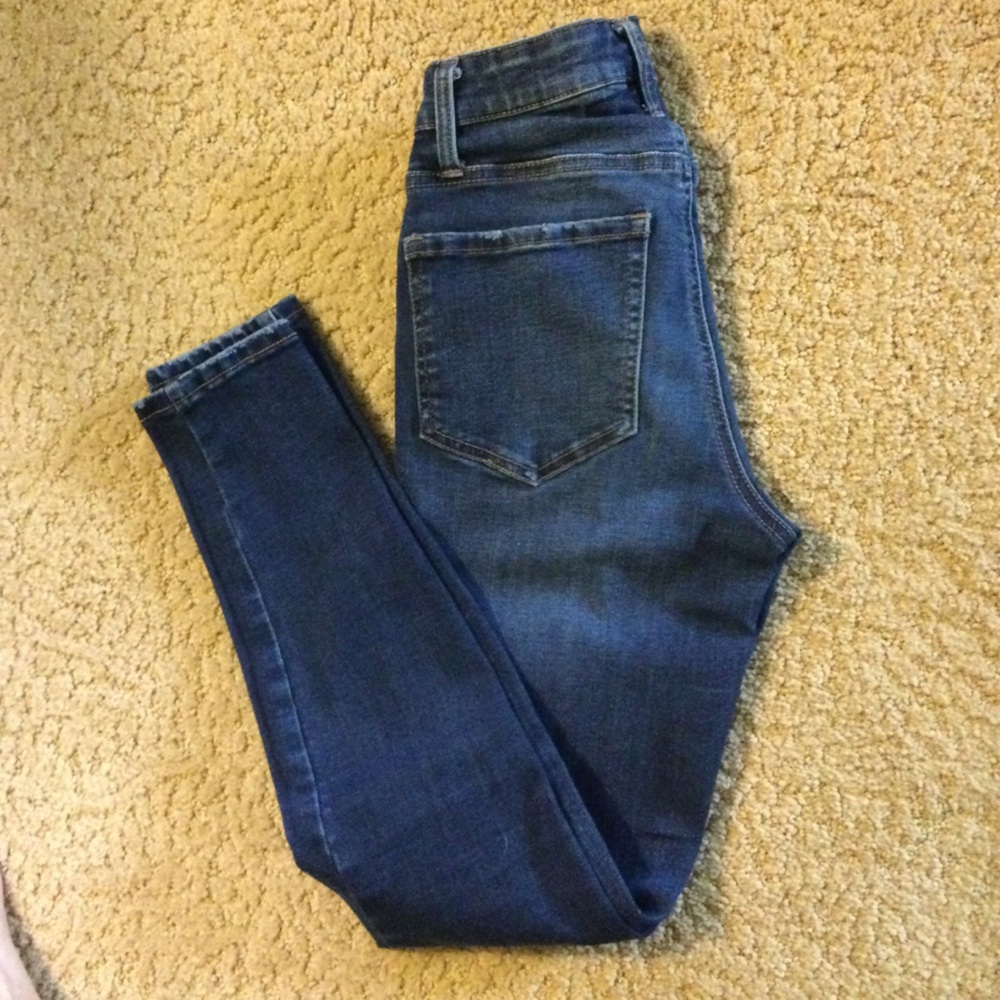 Super High Rise Blue Jeans with Indigo Wash